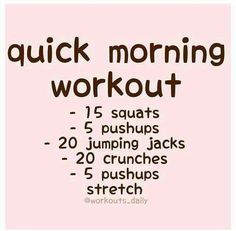 Quick morning workout, lets see if I can stick to it. Maybe if I just do it before my brain knows what I've done.