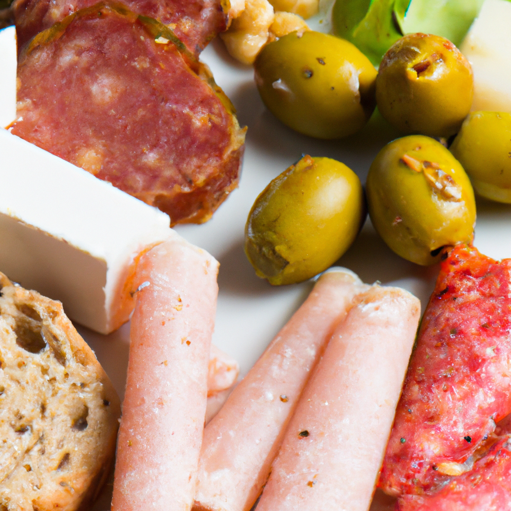 Plate with Paleo and Mediterranean foods.