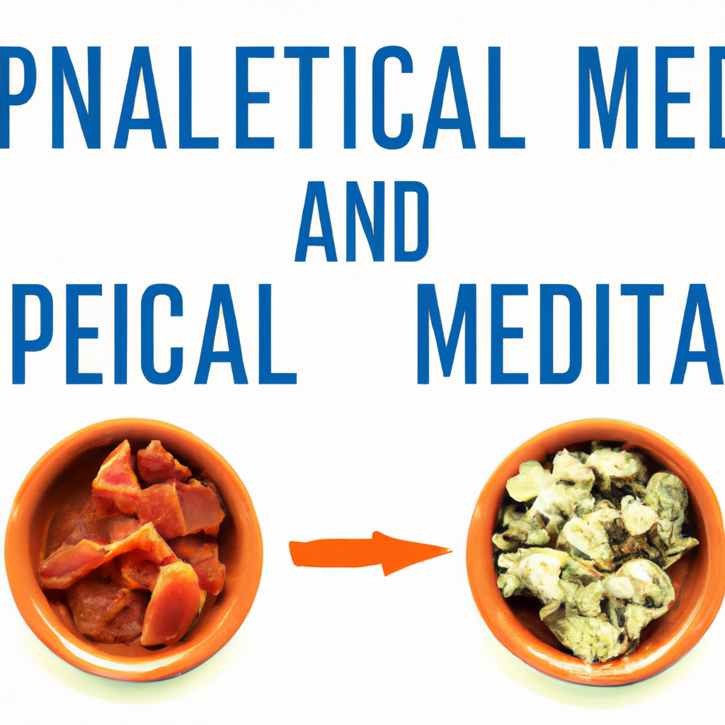 Split image of Paleo vs Mediterranean diet.