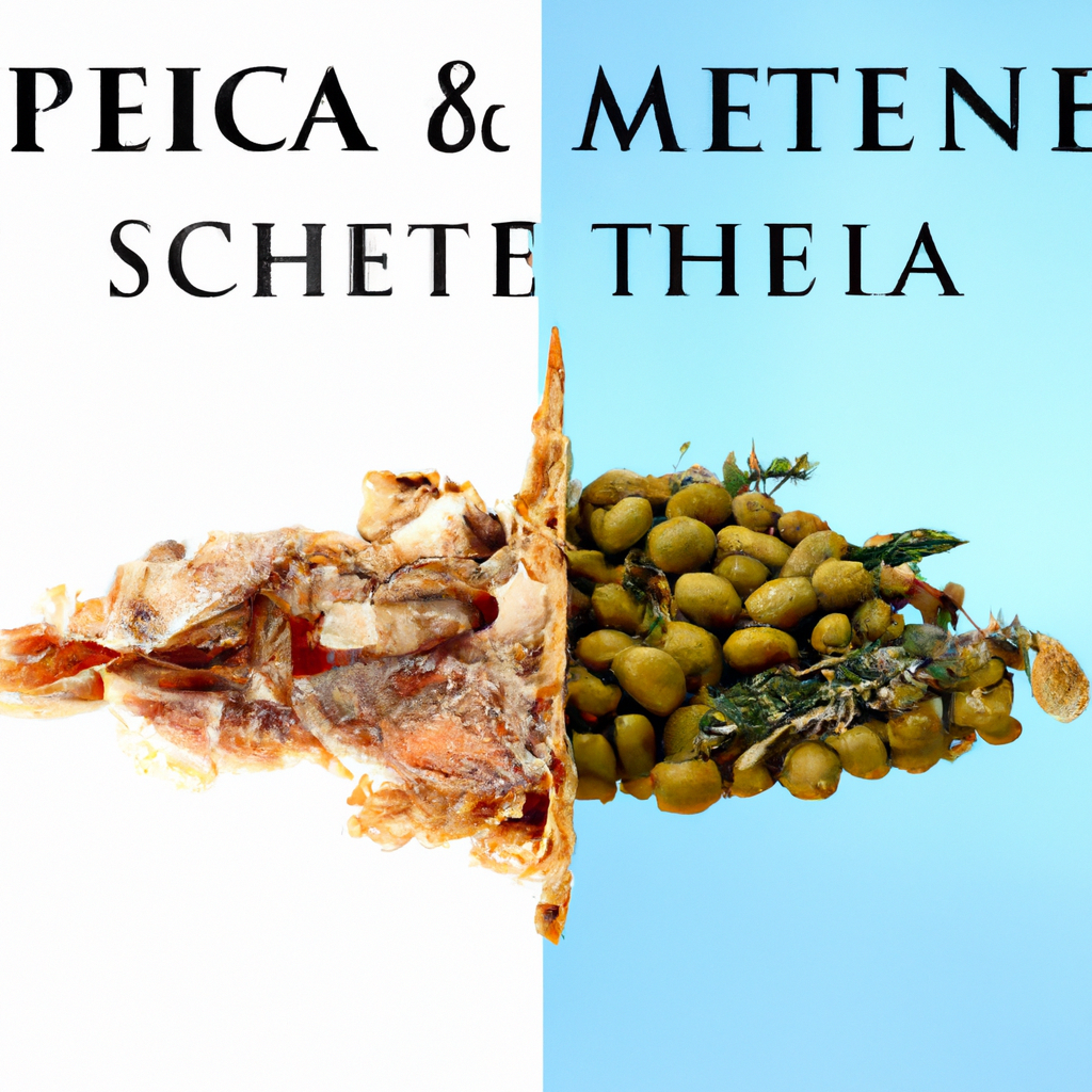 A split image of Paleo vs Mediterranean.