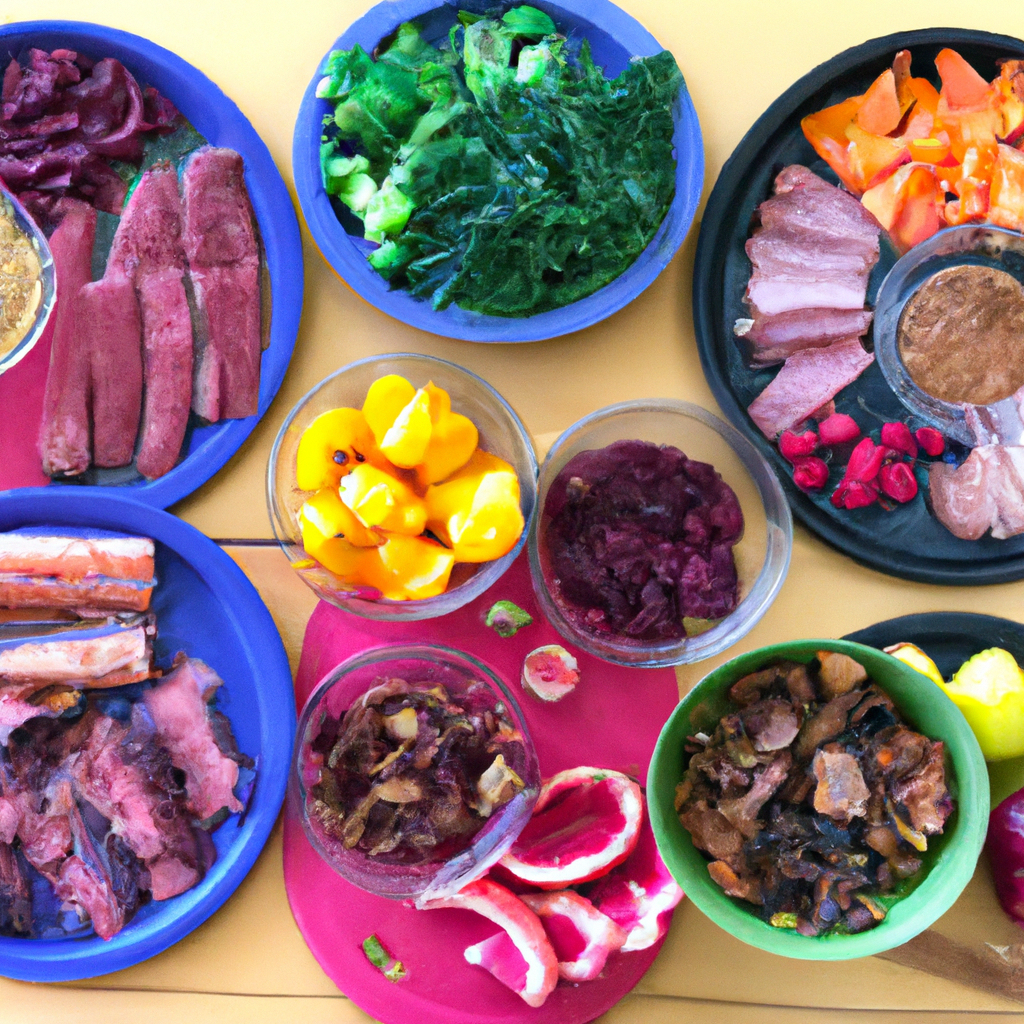 Fresh, colorful spread of Paleo foods.